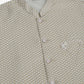 Men's Solid Kurta Pyjama With Woven Design Nehru Jacket ( JOKPWC W-D 4066Beige )