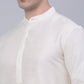 Men's Solid Kurta Pyjama With Woven Design Nehru Jacket ( JOKPWC W-D 4066Beige )
