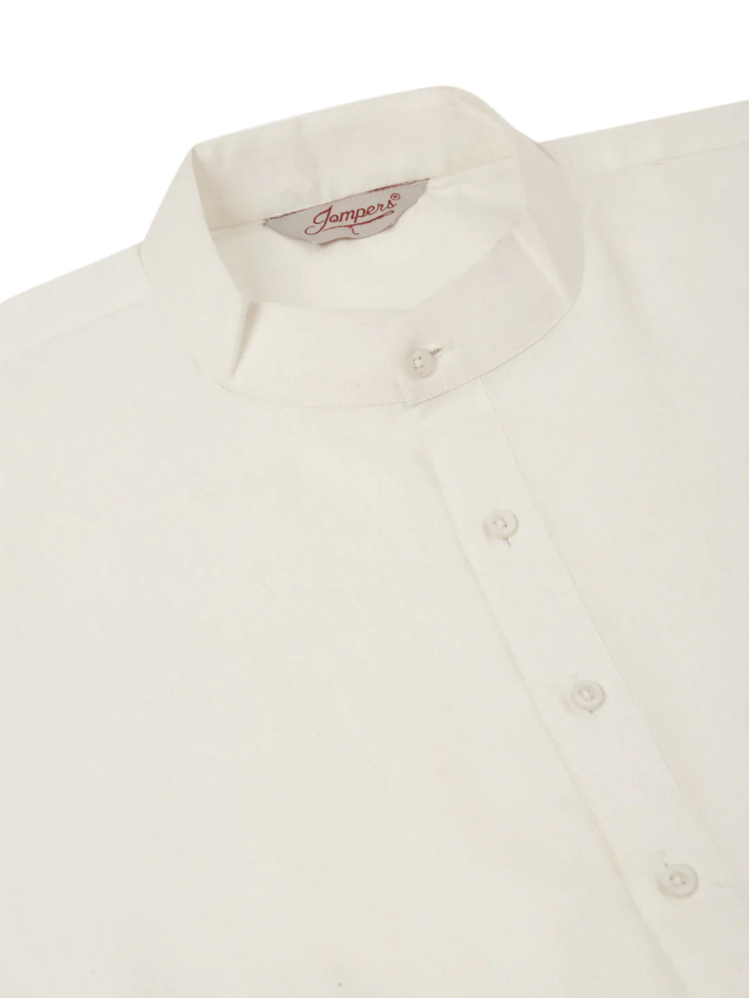 Men White Cotton Blend Kurta with Pyjamas & Orange Embroidered Nehru Jacket( JOKPWC W-F 4041Orange )