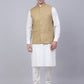 Men's Solid Kurta Pyjama With Nehru Jacket ( JOKPWC W-F 4046Beige )