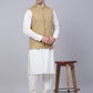 Men's Solid Kurta Pyjama With Nehru Jacket ( JOKPWC W-F 4046Beige )