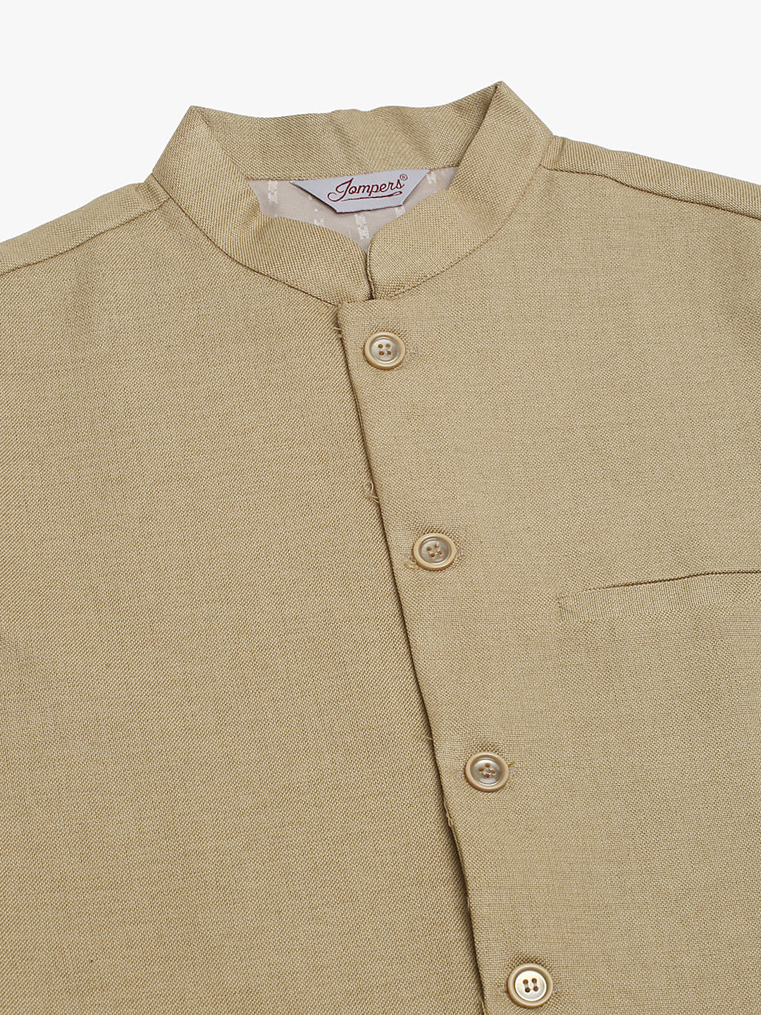 Men's Solid Kurta Pyjama With Nehru Jacket ( JOKPWC W-F 4046Beige )