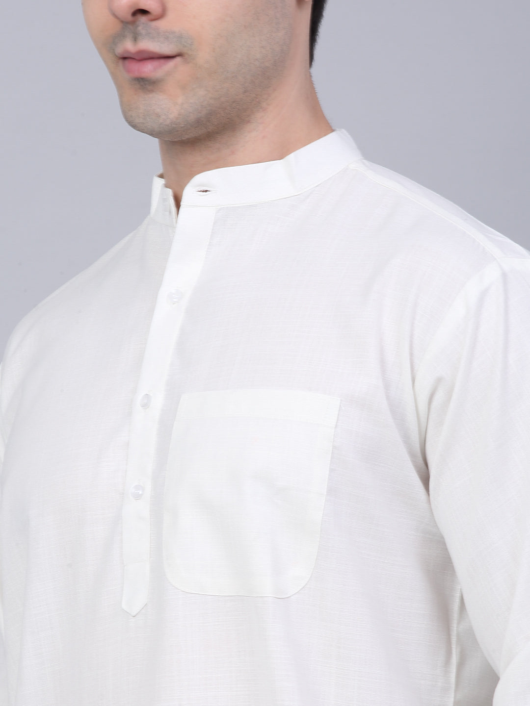 Men's Solid Kurta Pyjama With Nehru Jacket ( JOKPWC W-F 4046Beige )