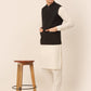 Men's Solid Kurta Pyjama With Nehru Jacket ( JOKPWC W-F 4046Black )