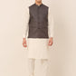Men's Solid Kurta Pyjama With Nehru Jacket ( JOKPWC W-F 4046Charcoal )