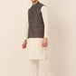 Men's Solid Kurta Pyjama With Nehru Jacket ( JOKPWC W-F 4046Charcoal )