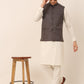 Men's Solid Kurta Pyjama With Nehru Jacket ( JOKPWC W-F 4046Charcoal )