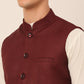 Men's Solid Kurta Pyjama With Nehru Jacket ( JOKPWC W-F 4046Maroon )