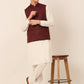 Men's Solid Kurta Pyjama With Nehru Jacket ( JOKPWC W-F 4046Maroon )