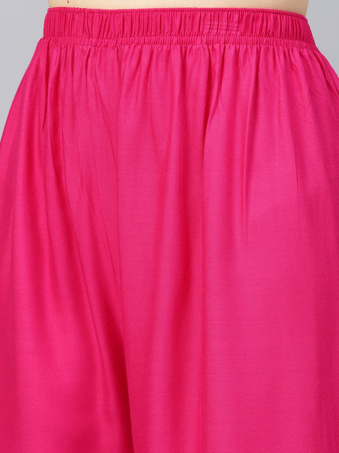 Jompers Women Pink Solid Straight Palazzos ( JOPL 2121 Pink)