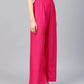 Jompers Women Pink Solid Straight Palazzos ( JOPL 2121 Pink)