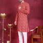 Men's Digital Printed Kurta with Pyjama ( JOKP 5014 Red )