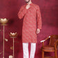 Men's Digital Printed Kurta with Pyjama ( JOKP 5014 Red )