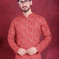 Men's Digital Printed Kurta with Pyjama ( JOKP 5014 Red )