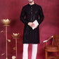 Men's Sequins Chikankari Embroidered Kurta with Pyjama ( JOKP 5015 Black )