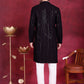 Men's Sequins Chikankari Embroidered Kurta with Pyjama ( JOKP 5015 Black )