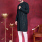 Men's Sequins Chikankari Embroidered Kurta with Pyjama ( JOKP 5015 Olive )