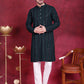 Men's Sequins Chikankari Embroidered Kurta with Pyjama ( JOKP 5015 Olive )
