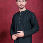 Men's Sequins Chikankari Embroidered Kurta with Pyjama ( JOKP 5015 Olive )