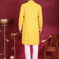 Men's Sequins Chikankari Embroidered Kurta with Pyjama ( JOKP 5015 Yellow )