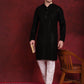 Men's Sequins Chikankari Kurta with Pyjama ( JOKP P 5018Black )