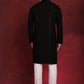 Men's Sequins Chikankari Kurta with Pyjama ( JOKP P 5018Black )