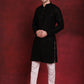 Men's Sequins Chikankari Kurta with Pyjama ( JOKP P 5018Black )