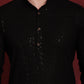 Men's Sequins Chikankari Kurta with Pyjama ( JOKP P 5018Black )