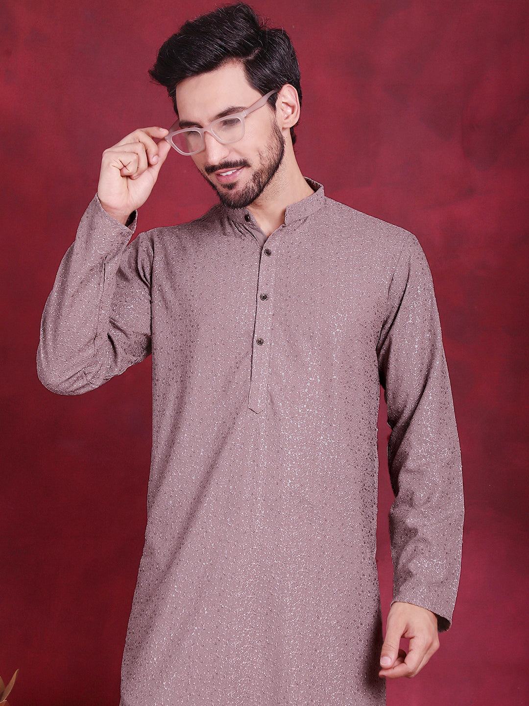 Sequins Chikankari Kurta with Pyjama ( JOKP 5018 Grey )