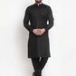 Jompers Men's Solid Dobby Kurta Payjama Set ( JOKP 501 Black D )