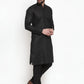 Jompers Men's Solid Dobby Kurta Payjama Set ( JOKP 501 Black D )
