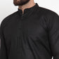 Jompers Men's Solid Dobby Kurta Payjama Set ( JOKP 501 Black D )