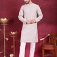 Men's Chikankari Embroidered Kurta Pyjama Set ( JOKP 5020 Grey )