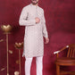 Men's Chikankari Embroidered Kurta Pyjama Set ( JOKP 5020 Grey )