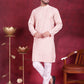 Men's Chikankari Embroidered Kurta Pyjama Set ( JOKP 5020 Pink )