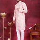 Men's Chikankari Embroidered Kurta Pyjama Set ( JOKP 5020 Pink )