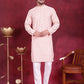 Men's Chikankari Embroidered Kurta Pyjama Set ( JOKP 5020 Pink )