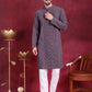 Men's Chikankari Embroidered Kurta Pyjama Set ( JOKP 5021 Grey )
