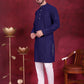 Men's Chikankari Embroidered Kurta Pyjama Set ( JOKP 5021 Navy )