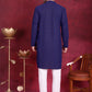 Men's Chikankari Embroidered Kurta Pyjama Set ( JOKP 5021 Navy )