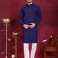Men's Chikankari Embroidered Kurta Pyjama Set ( JOKP 5021 Navy )