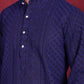 Men's Chikankari Embroidered Kurta Pyjama Set ( JOKP 5021 Navy )