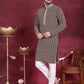 Men's Sequins Embroidered Kurta with Pyjama ( JOKP 5023 Black )