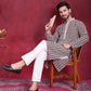 Men's Sequins Embroidered Kurta with Pyjama ( JOKP 5023 Brown )