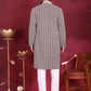 Men's Sequins Embroidered Kurta with Pyjama ( JOKP 5023 Brown )