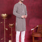 Men's Sequins Embroidered Kurta with Pyjama ( JOKP 5023 Brown )