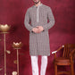Men's Sequins Embroidered Kurta with Pyjama ( JOKP 5023 Brown )