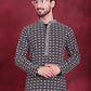 Men's Sequins Embroidered Kurta with Pyjama ( JOKP 5023 Grey )