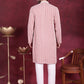 Men's Sequins Embroidered Kurta with Pyjama ( JOKP 5023 Peach )