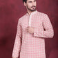 Men's Sequins Embroidered Kurta with Pyjama ( JOKP 5023 Peach )